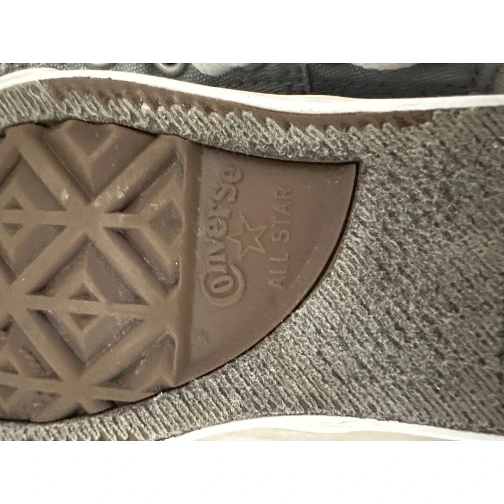 Converse Kids All Star Low Top Sneakers Gray Pink Lace‎ Up Canvas Shoes Size 11